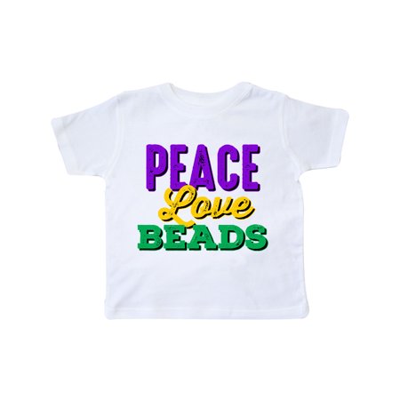 

Inktastic Mardi Gras Peace Love Beads Gift Toddler Boy or Toddler Girl T-Shirt