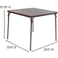 BizChair Folding Card Table - Brown Foldable Card Table Square ...