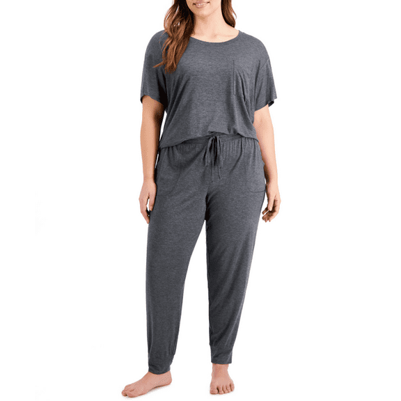 Alfani Women's Plus Size Sweatpants Heathered Bottoms Joggers Charcoal New
