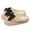 Beige, variant on House Slippers Women Men Non-Slip Slip-on Round Toe Flats Casual Versatile Bow Fall Winter Outdoor Indoor Warm Slippers Home Slippers