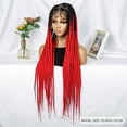 thumbnail image 7 of Braided Wigs for Women Full Double Lace Braided Wigs Knotless Box Synthetic Lace Front Braided Wigs Cornrow Braids with Baby Hair Handmade Braided Wigs 32 inches (OT/Red Color), 7 of 7
