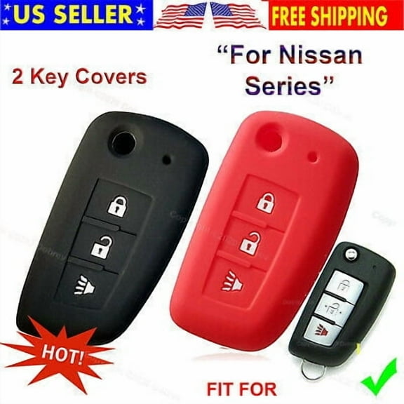 2pcs 3B Silicone Case Skin Protector Remote Fob Cover for Nissan Rogue Fold Key