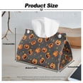 thumbnail image 7 of COEQINE PU Leather Tissue Box Cover Tissue Container Rectangular Table Dryer Sheet Dispenser 7.95"X4.92"X4.52" for Vanity Countertop Nightstand Dining Table, Halloween Pumpkin Star Cobweb Grey, 7 of 7