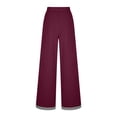 thumbnail image 3 of Women Casual Linen Pants Elastic Waist Fashion Striped Cotton Pant Lightweight Drawstring Loose Straight Leg Beach Trouser with Pocket, 3 of 6