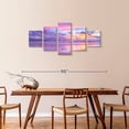 thumbnail image 3 of Elephant Stock Cotton Candy Beach Sunrise Wall Art - Horizontal Multi Panel Canvas - Living Room Wall Decor - Beach Multi Panel - Purple And Pink Decor - 74" x 34", 3 of 8