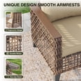 thumbnail image 3 of UDPATIO 5-Piece Outdoor Patio Furniture Set, Outdoor Conversation Set，Wicker Rattan Sofa Set with Ottoman, Garden Conversation Seating Set for Backyard,Brown Wicker Furniture with Khaki Cushions, 3 of 8