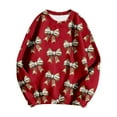 thumbnail image 4 of Fshinging Womens Sweatshirts Hoodies Full Bow Print Long Sleeve Crewneck Casual Ladies Pullover Tops, 4 of 4
