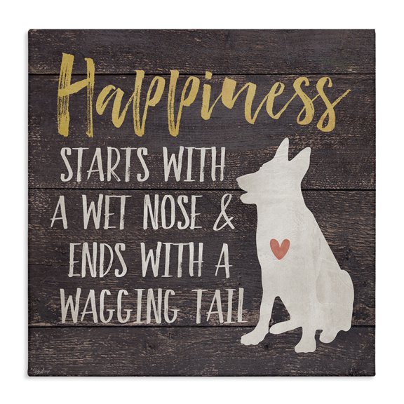 Stupell Industries Eclectic Happiness with a Wet Nose Canvas Art, 24 x 24, by Gigi Louise