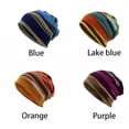 thumbnail image 3 of Korean version Fashion Hedging cap Multifunction Turban hat Casual Hat Stripe Print BLUE, 3 of 8