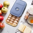 thumbnail image 3 of Caja de huevos, caja de huevos con cajones, nevera de almacenamiento para 21 huevos, cesta de huevos de cocina de plástico, caja dispensadora de huevos apilable, soporte para huevos, nevera azul Kuyhfg Bienvenido a Kuyhfg, 3 of 5
