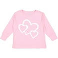 thumbnail image 3 of Inktastic Three White Hearts Boys or Girls Long Sleeve Toddler T-Shirt, 3 of 5