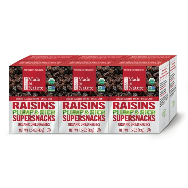Made In Nature Organic Raisins 1.5 oz, 6 Pack