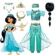 thumbnail image 2 of Jasmine Dress of Girl Birthday Party Carnival Fantasy Cosplay Disney Aladdin agic Lamp Moana Elena Princess Costume Clothing Set7-8T (140) Gao Jinjia LED, 2 of 2