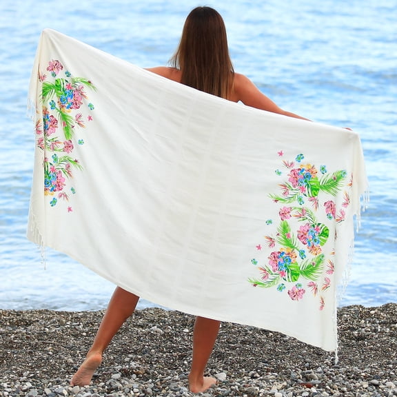 East'N Blue Calypso Turkish Cotton Peshtemal Beach Towel - Sipring Flowers (Pack of 1)
