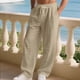 thumbnail image 4 of Pantalones largos para hombre, de ocio, con bolsillo, cordón, tubo recto, sueltos, fáciles de doblar, de moda, de poliéster, 4 of 9