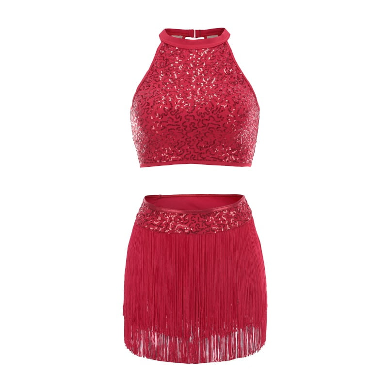 Shiny Tassel Gymnastics Ballet Dancing Leotards Dress for Kids/Adults