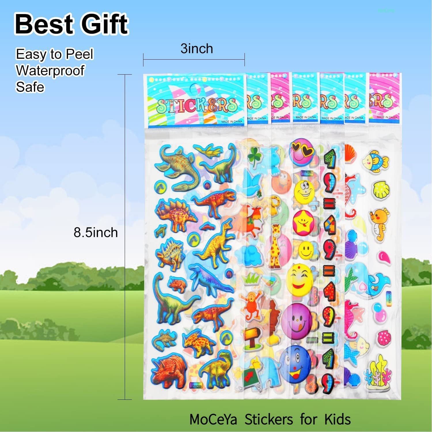 Stickers for Kids Puffy Kids Stickers Sheets 32 Different Bulk Variety Pack  Stickers for Girls Boys Rewards, Craft Scrapbooking Including Animal