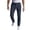 Blue, variant on Men Belted Double Pleat Straight Chino Pants Button Fly Wrinkle Resistant Business Beach Wedding Vacation Smart Casual Trousers Blue S