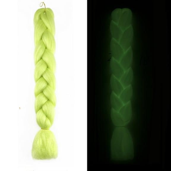 YiFudd Luminous Braiding Hair, Extensions Colorful Luminous Braiding Hair for Braids Glow in the Dark