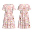 thumbnail image 3 of Bixox Robe d'Été à Manches Courtes pour Femmes Robe Ample Longueur Genou avec Poches-Daisy et Abeille, 3 of 7