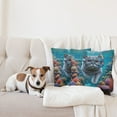 thumbnail image 4 of Ambesonne Nautical Throw Pillow Cover 2 Pack, Diver Cat in the Ocean, 24", Turquoise Multicolor, 4 of 7