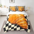 thumbnail image 2 of Homewish Teens Yummy Croissant Bedding Comforter Set, Vintage Checkered Buffalo King Bedding Sets, Modern Fashion Reversible Bed Sheets, Ultra Soft Bedroom Decor, 2 of 7