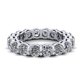 thumbnail image 3 of Natural 4.50Ct Round Cut Diamond Shared Prong Gallery Women's Anniversary Wedding Eternity Band Ring Solid 14k White Gold I SI2, 3 of 3