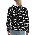 thumbnail image 2 of Hoodies for Women - Bat halloween doodle cool black Comfrt Colour Drawstring Women'S Fashion Hoodies & Sweatshirts, Fall Outfits Clothes for Women 2024 Pullover with Kangaroo Pocket, 2 of 7