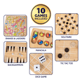 thumbnail image 5 of Classic Games, Family Fun, 10 in 1 Game House in Wooden Case, Includes Chess, Checkers, Mancala and More, Family Game Nights, Ages 6 and Over, 5 of 9