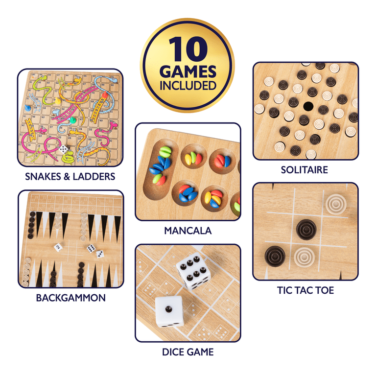 Classic Games 10-in-1 Game House with Wooden Storage Case photo 4