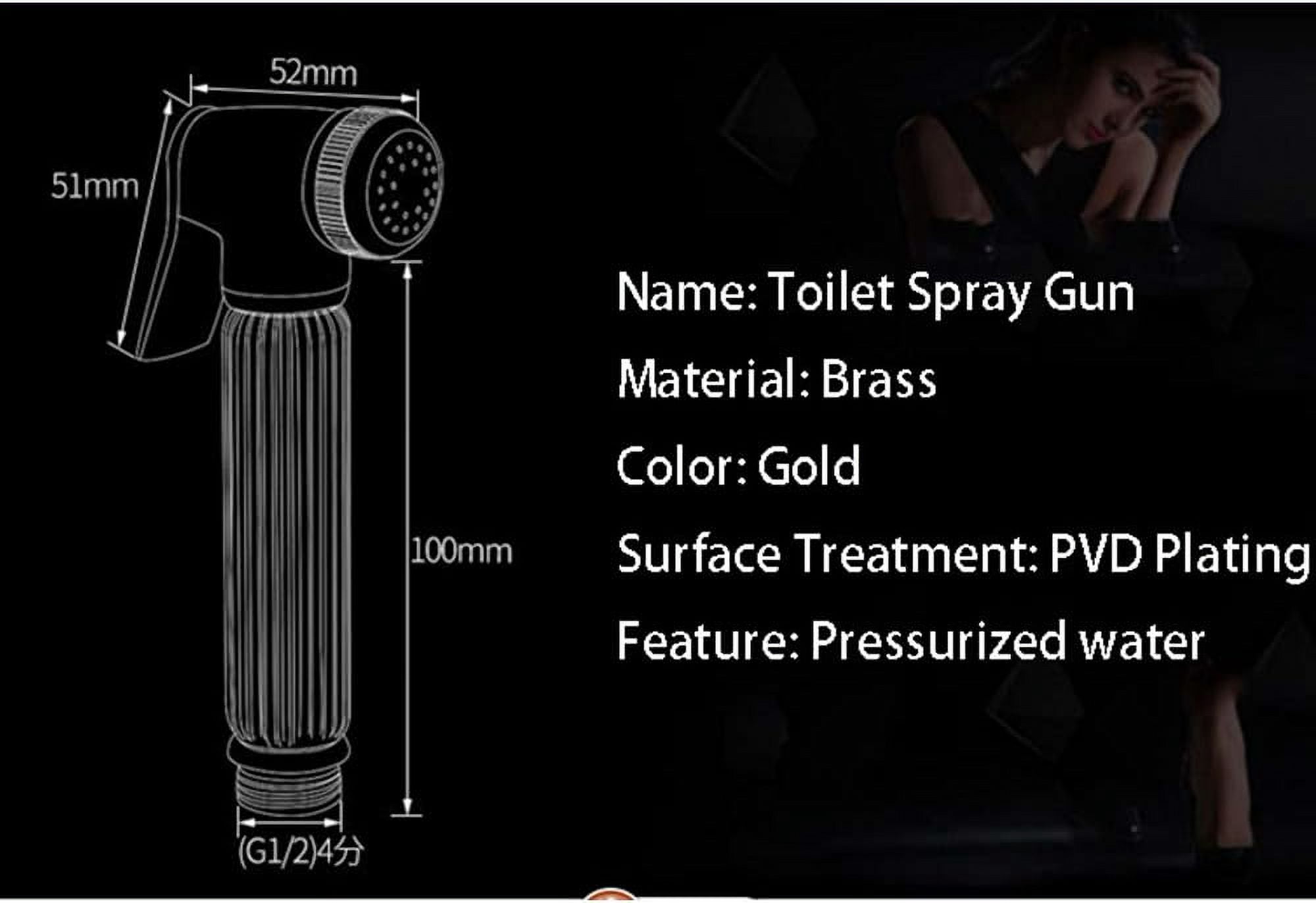 Bidet Sprayer Faucet Set with Cold Water Brass Handheld Toilet Bidet Attachment Pressure Sprayer Wall Mount Single Handle Bidet Spray Set for Personal Hygiene,Antique