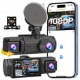 thumbnail image 3 of Cámara DVR para Coche, Wifi, 1080P, 3 Lentes, para Salpicadero, Grabadora de Vídeo de Vías, Videocámara para Salpicadero., 3 of 8