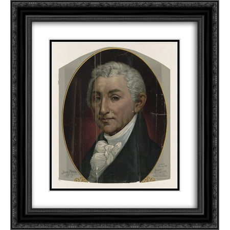 James Monroe, born 1758, died 1831 - president 1817-1825, author of the Monroe doctrine 18x24 Double Matted Black Ornate Framed Art