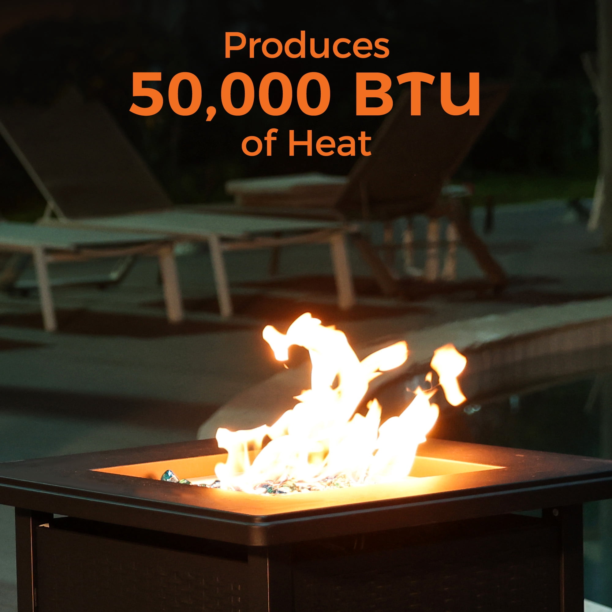 BALI OUTDOORS Propane Gas Fire Pit Table with Lid for Outside Backyard, Patio 50000 BTU 28 inch