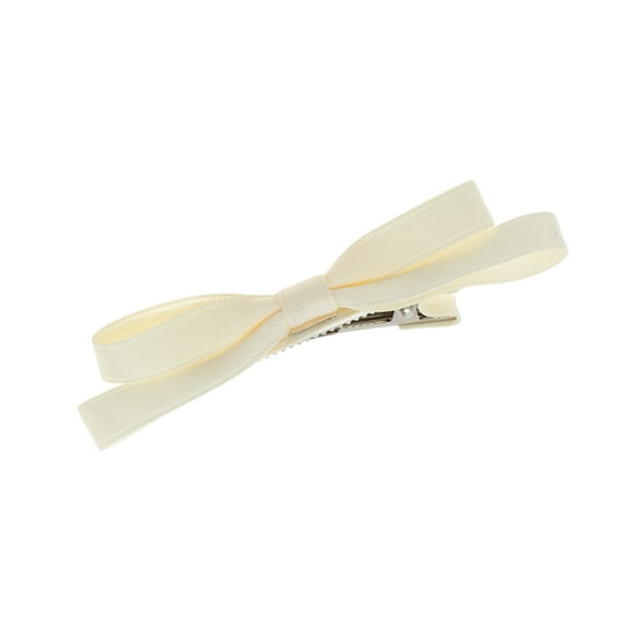 Unique Bargains 1 Pc Bow One Hair Clips Hairdo Clip for Home Beige