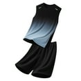 thumbnail image 3 of Sentmoon Mens 2 Piece Outfits Mens Muscle Tank Top and Men's Shorts Sleeveless Crew Neck Summer Gym Clothes for Men Solid Color Gym Loose Plus Size T-Shirt Vacation Gray XL, 3 of 6