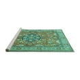 thumbnail image 2 of Ahgly Company Machine Washable Indoor Rectangle Persian Turquoise Blue Traditional Area Rugs, 5' x 7', 2 of 4
