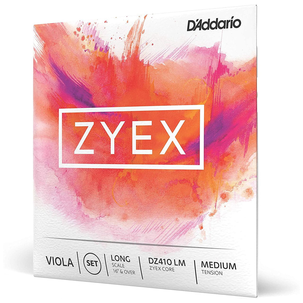 D'Addario Zyex Viola String Set, Long Scale, Medium Tension