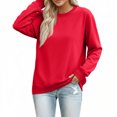 thumbnail image 6 of UDAUDU Womens Oversized Sweatshirts Pullover Crewneck Tops 2026 Fall Outfits | Comfy Comfort Hoodies, Athletic Work Out Gym Sweat Shirts Travel Airport Clothes, Womens Winter Clothing Red XL, 6 of 8