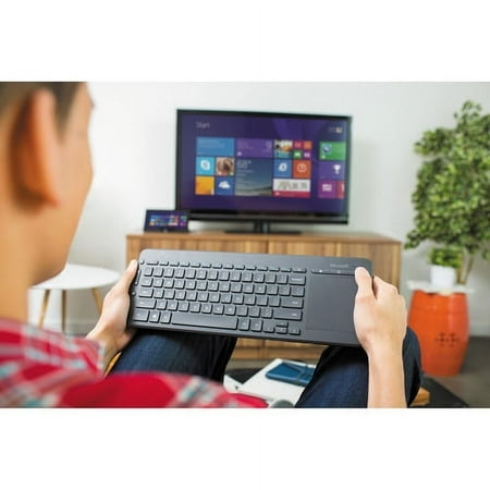 Microsoft - All-In-One Media Wireless Keyboard with Track Pad - Black