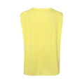 thumbnail image 2 of Summer Saving Clearance 2024! POTETI Womens T-Shirts Yellow Solid Sleeveless V-neck T-shirt With Shoulder Pad Loose Vest, 2 of 4