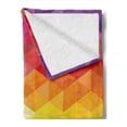 thumbnail image 2 of Colorful Soft Flannel Fleece Throw Blanket, Abstract Geometrical Polygonal Diamond Forms Triangle Mirroring Lines Artwork, Cozy Plush for Indoor and Outdoor Use, 50" x 70", Multicolor, by Ambesonne, 2 of 5