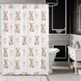 thumbnail image 2 of Erosebridal Teddy Bear Bow Pearl Shower Curtain 72Wx84L for Girls, Cute Stuffed Animal Girly Waterproof Bathroom Shower Curtain, 2 of 5