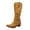 A-Yellow, variant on Women's Cowboy Boots Square Toe Mid Calf Western Riding Boots Fashion Dress Chunky Low Heel Cowgirl Boot