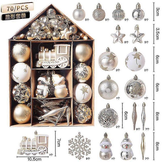 70 House Painted Christmas Electroplating Gift Bag Christmas Tree Ornaments Decorations