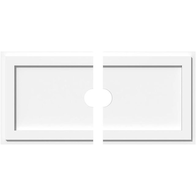 Ekena Millwork CMP30X15RE2-03000 3 in. ID x 10.5 in. Rectangle Architectural Grade PVC Contemporary Ceiling Medallion - 2 Piece