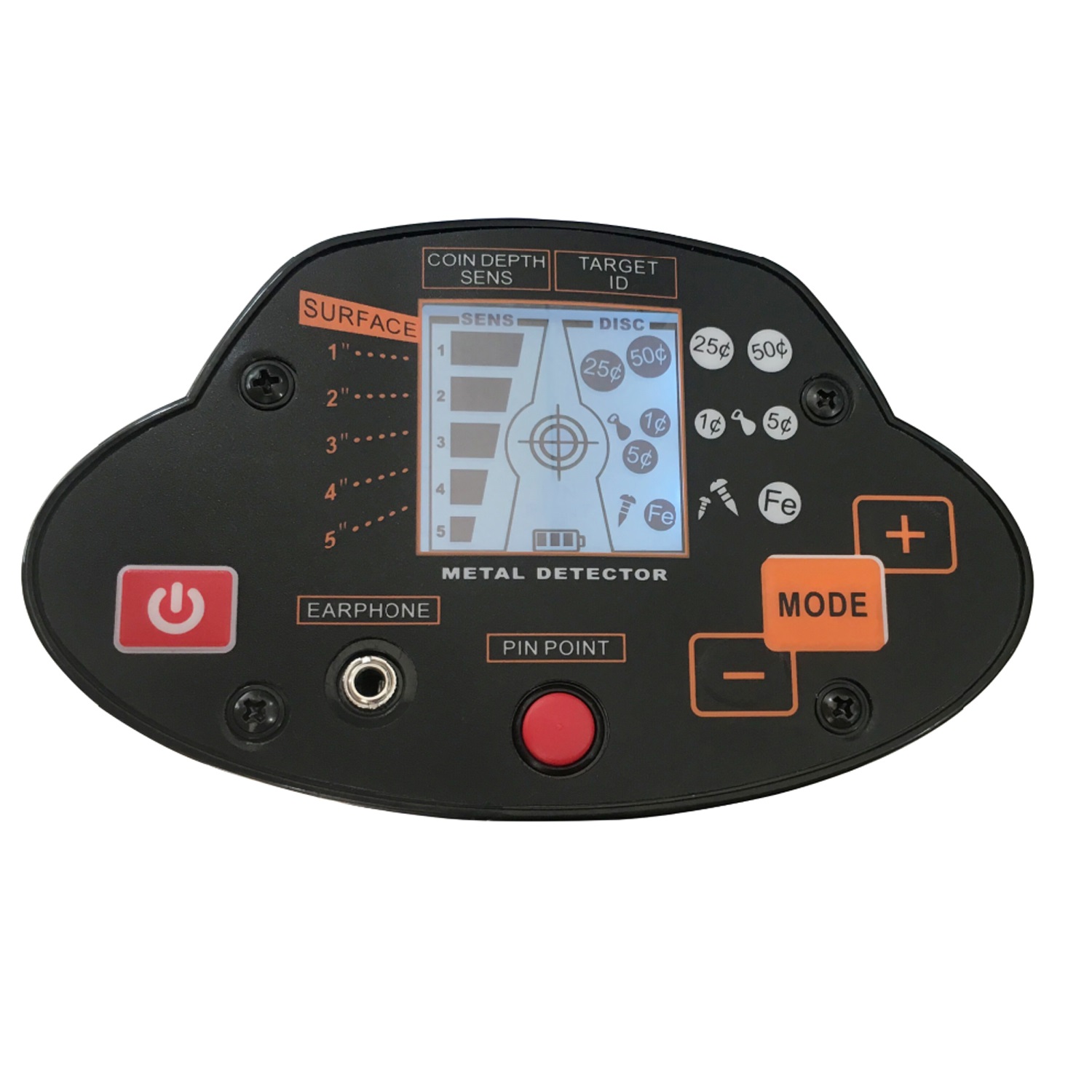 Metal Detector MD-5030 Underground Gold Metal Finder Treasure Hunter with LCD Display Adjustable Stem Gold Unearthing Tool