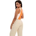 thumbnail image 4 of DARING DIVA Women's Color Block Ribbed Sleeveless Crop Tank Tops L Orange, 4 of 7