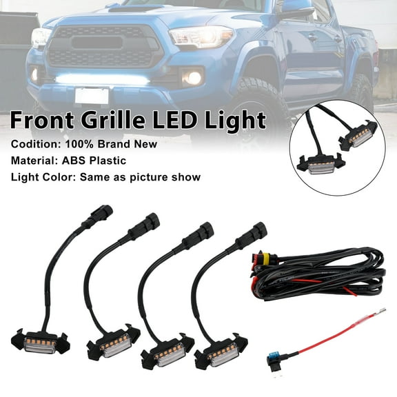 Clear Lens Amber Light Front Grille LED Light Kit Fit for Toyota Tacoma 2016-2023