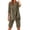 Brown, variant on Women's Summer Casual Two Piece Outfit V Neck Button Down Blouse Top with High Waist Capri Shorts Loose Loungewear Sets Solid Color